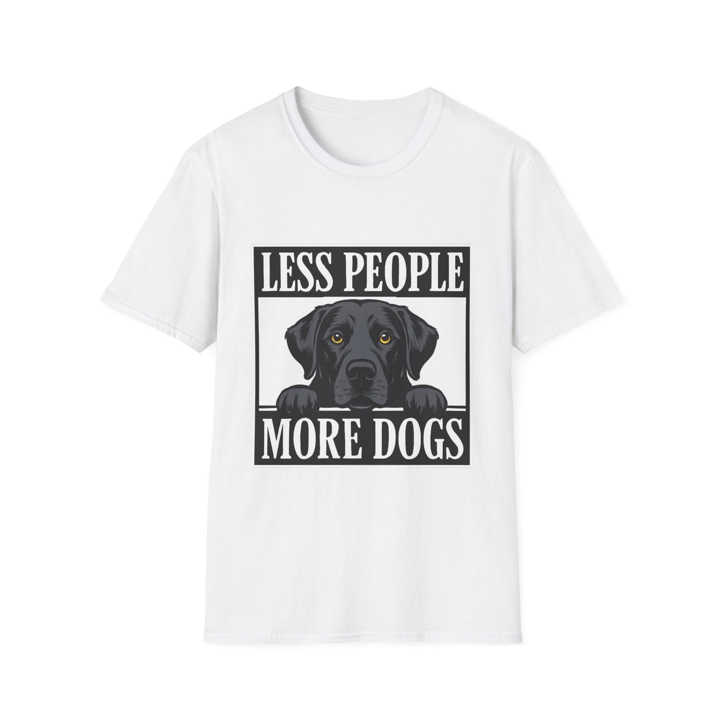 Less People More Dogs Unisex Softstyle T-Shirt, Dog Lover Gift, Pet Owner Tee, Animal Rescue Shirt, Funny Casual Wear, Everyday Comfort