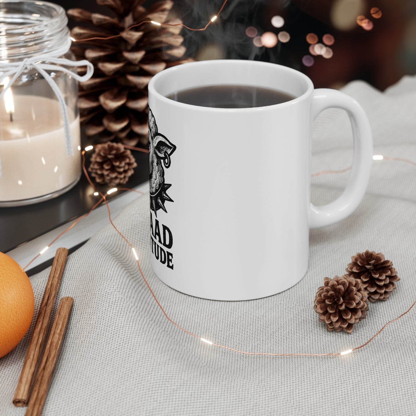 Baaad Attitude Mug - Fun Coffee Cup, Gift for Friends, Sheep Lover Mug, Unique Office Decor, Humor for Sheep Enthusiasts