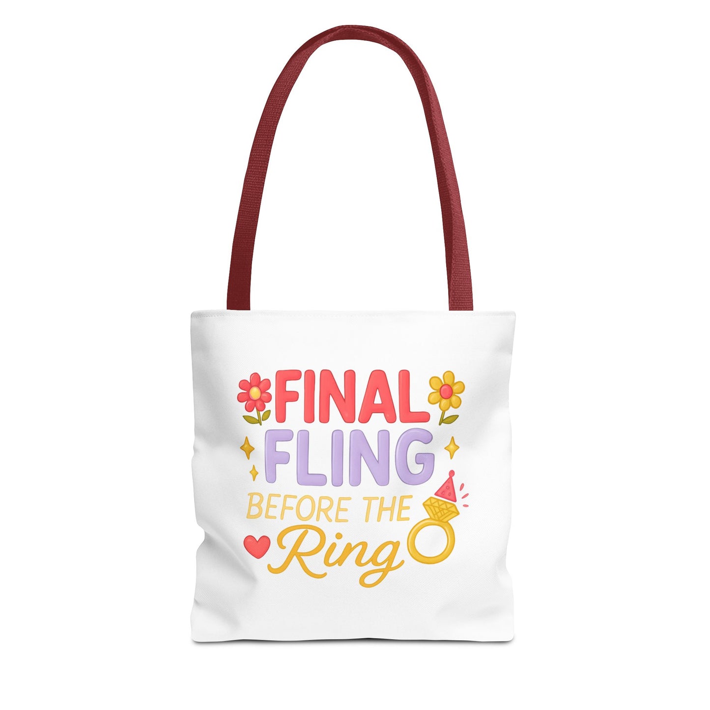 Final Fling Before the Ring Tote Bag - Bachelorette Party Favor, Bride Tribe Gift, Unique Wedding Accessory, Bridal Shower, Girls Night Out
