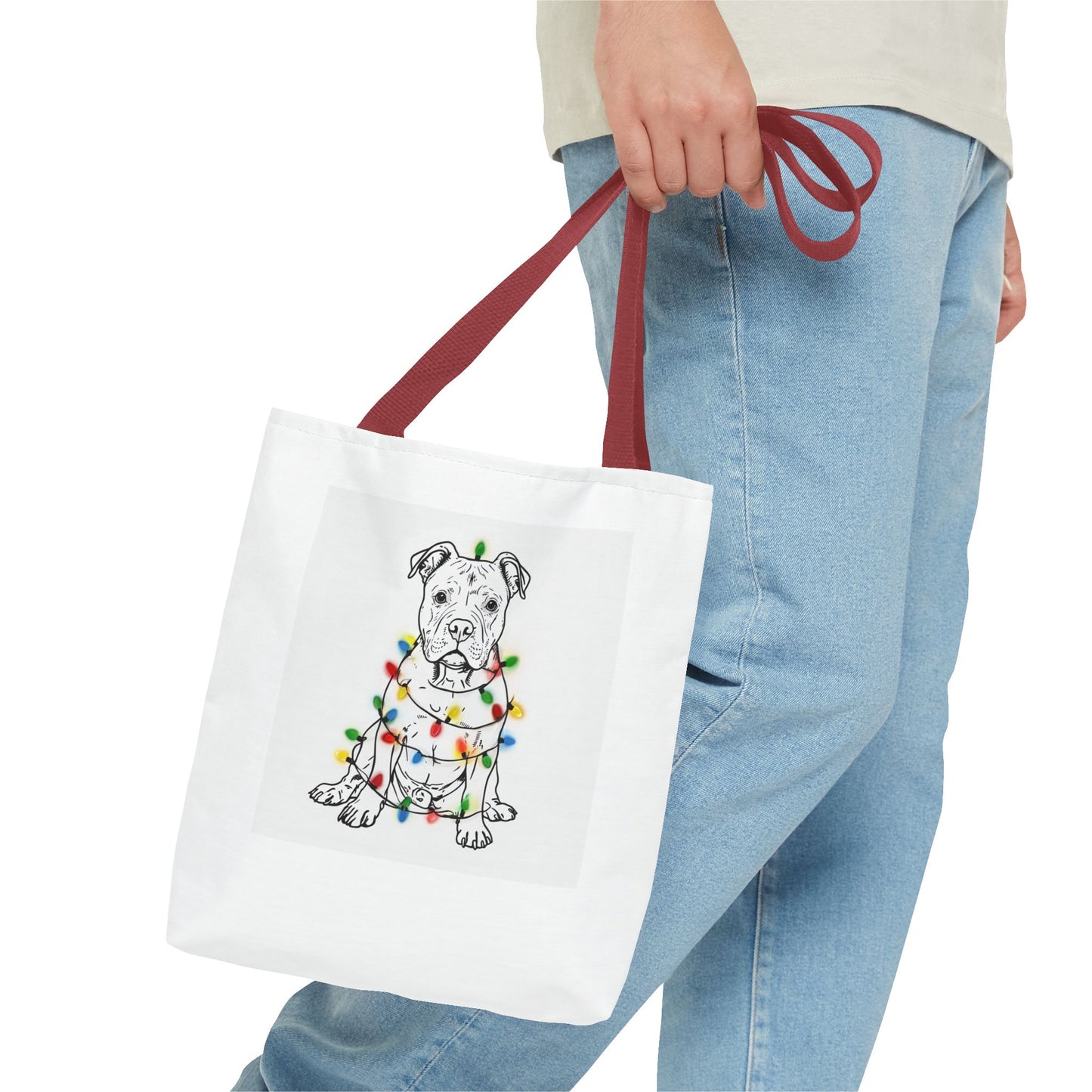 Festive Dog Tote Bag, Holiday Shopping, Pet Lover Gift, Christmas Essentials, Eco-Friendly Carryall, Cute Canine Design