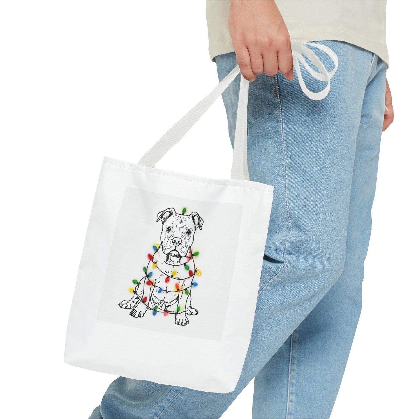 Festive Dog Tote Bag, Holiday Shopping, Pet Lover Gift, Christmas Essentials, Eco-Friendly Carryall, Cute Canine Design