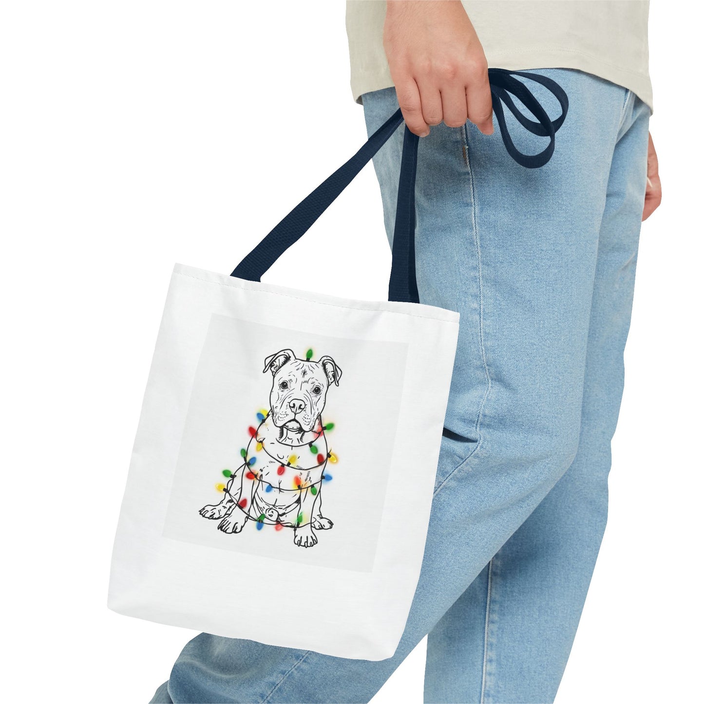 Festive Dog Tote Bag, Holiday Shopping, Pet Lover Gift, Christmas Essentials, Eco-Friendly Carryall, Cute Canine Design