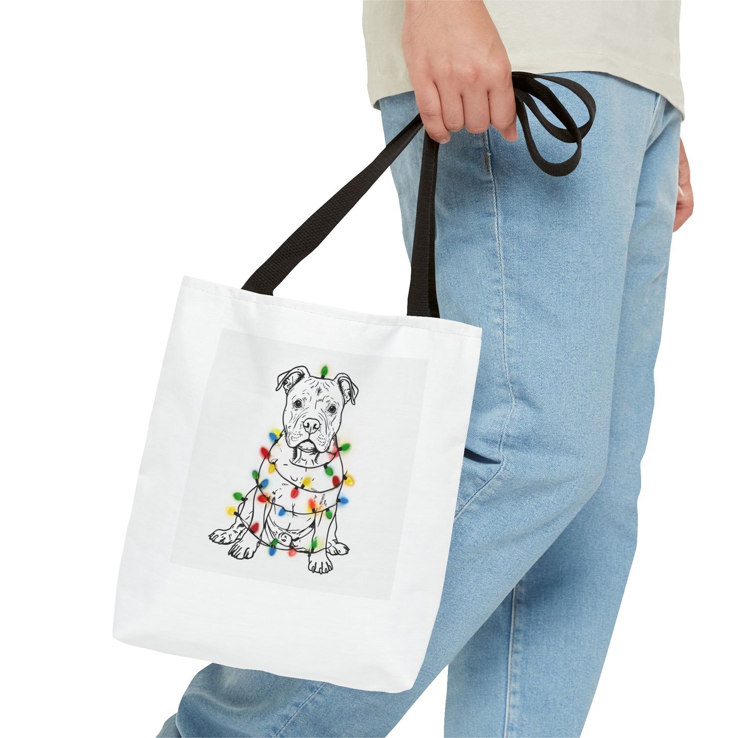 Festive Dog Tote Bag, Holiday Shopping, Pet Lover Gift, Christmas Essentials, Eco-Friendly Carryall, Cute Canine Design