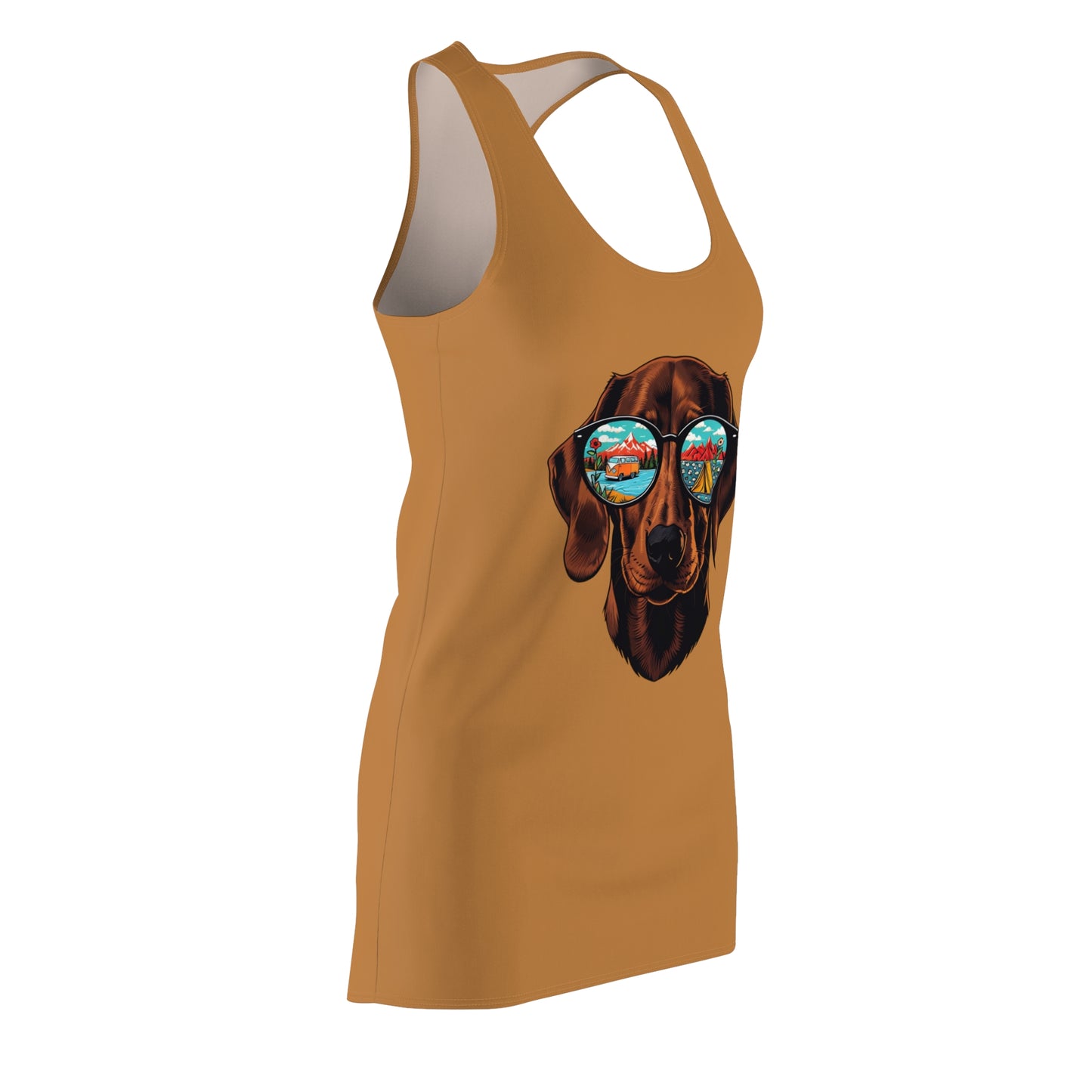 Cool Dog Sunglasses Racerback Dress for Dog Lovers, Casual Summer Style, Gifts for Pet Owners, Beach Dress, Outdoor Events