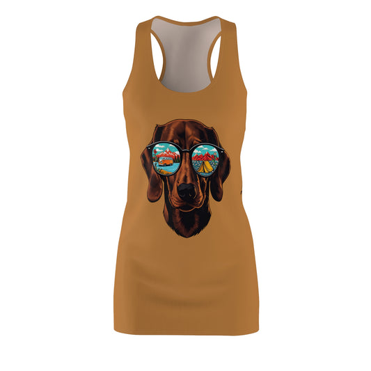 Cool Dog Sunglasses Racerback Dress for Dog Lovers, Casual Summer Style, Gifts for Pet Owners, Beach Dress, Outdoor Events