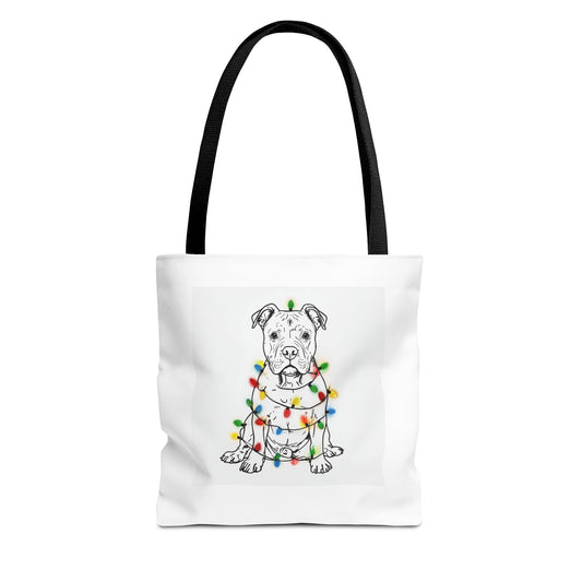 Festive Dog Tote Bag, Holiday Shopping, Pet Lover Gift, Christmas Essentials, Eco-Friendly Carryall, Cute Canine Design