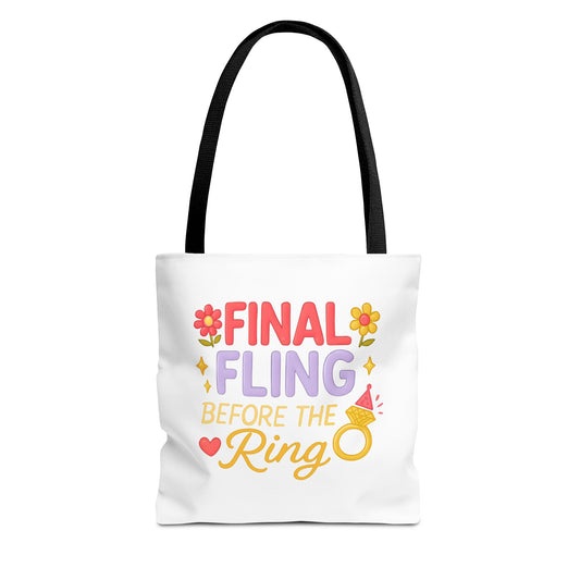 Final Fling Before the Ring Tote Bag - Bachelorette Party Favor, Bride Tribe Gift, Unique Wedding Accessory, Bridal Shower, Girls Night Out